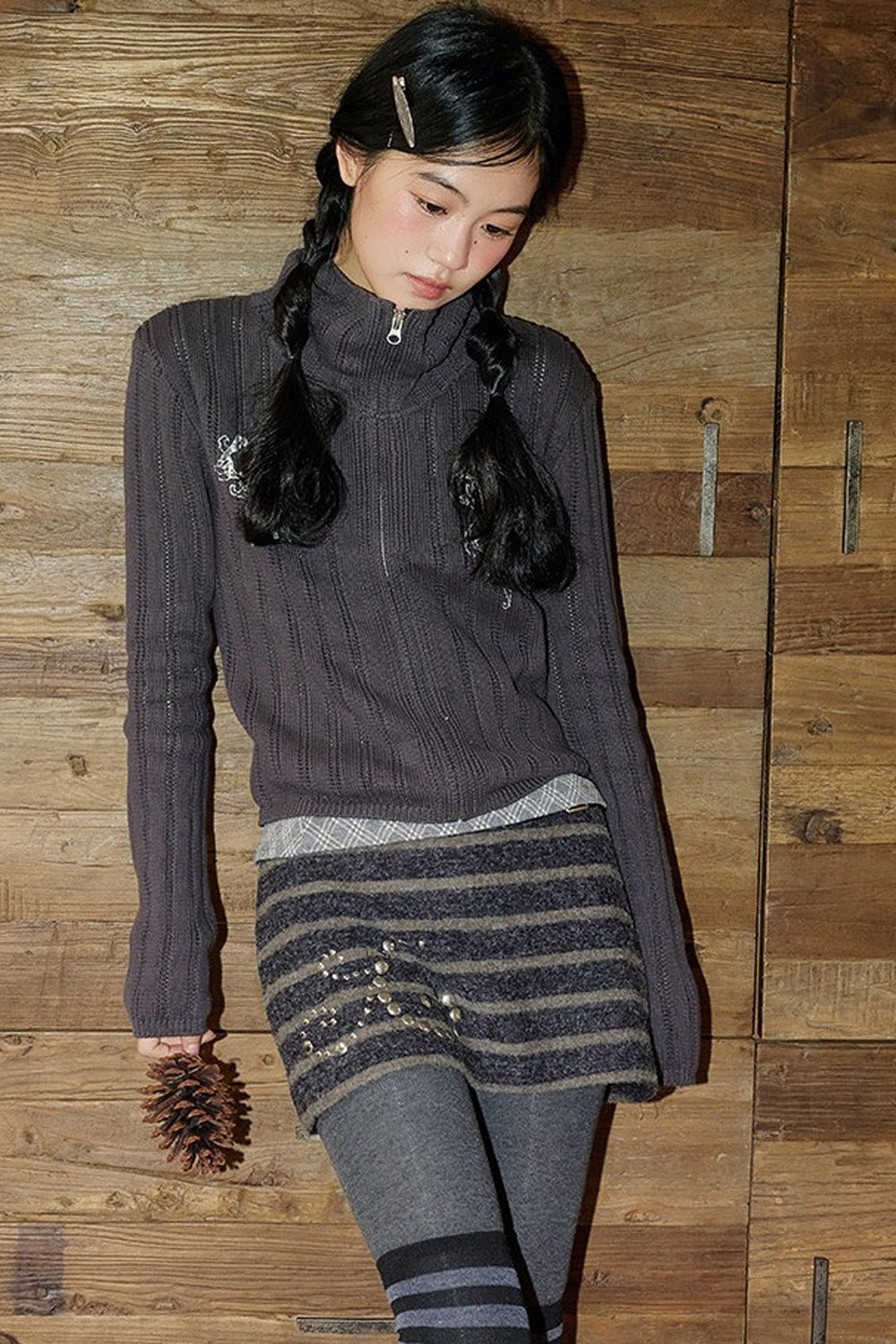 Flat Knitted Mid-Calf Boots