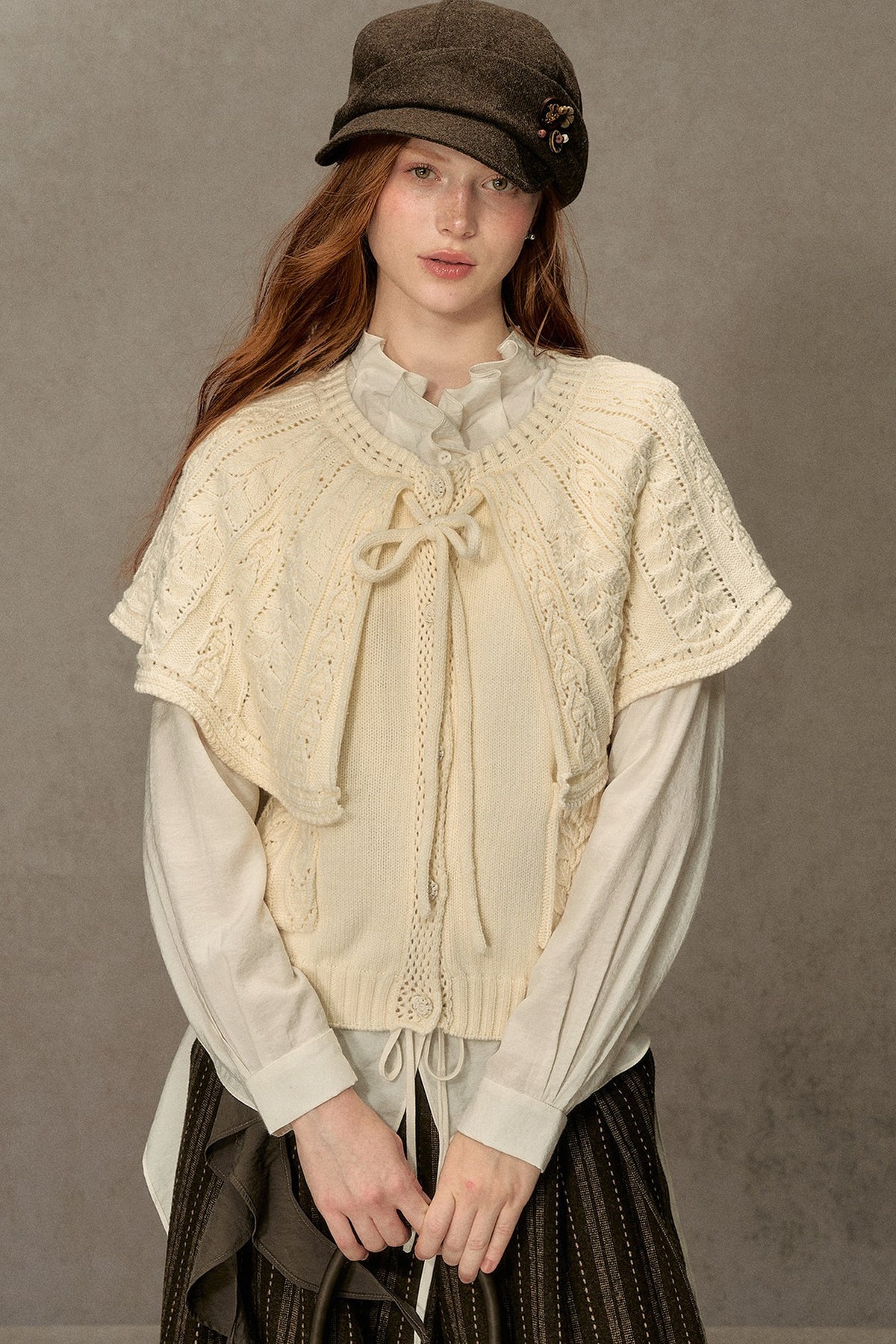 Cable Knit Cape Sweater