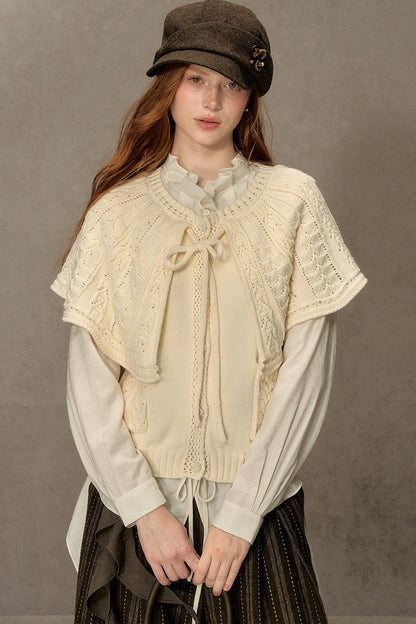 Cable Knit Cape Sweater