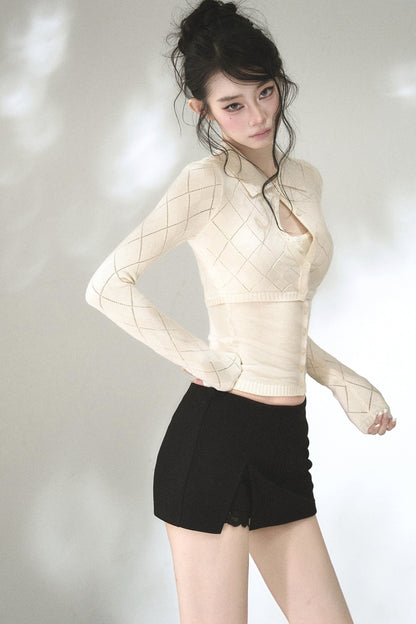 Retro Waist-Slimming Knit Cardigan