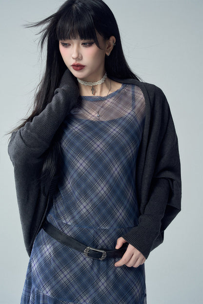 Shawl-Style Batwing Knitted Cardigan