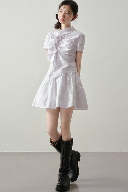 3D Floral Shirt Dress