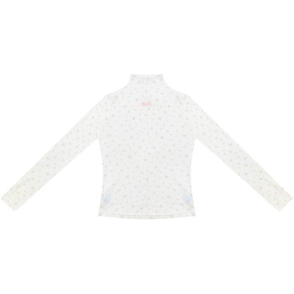 Slightly Sheer Floral Long Sleeve Knit Base Shirt