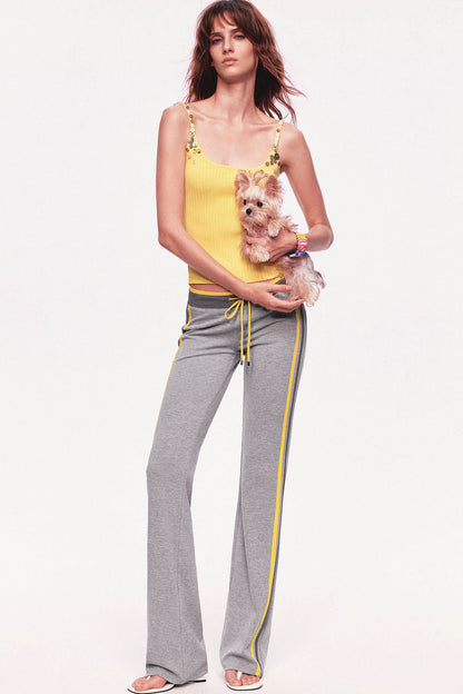 Button Strap Ribbed Knit Tank Top