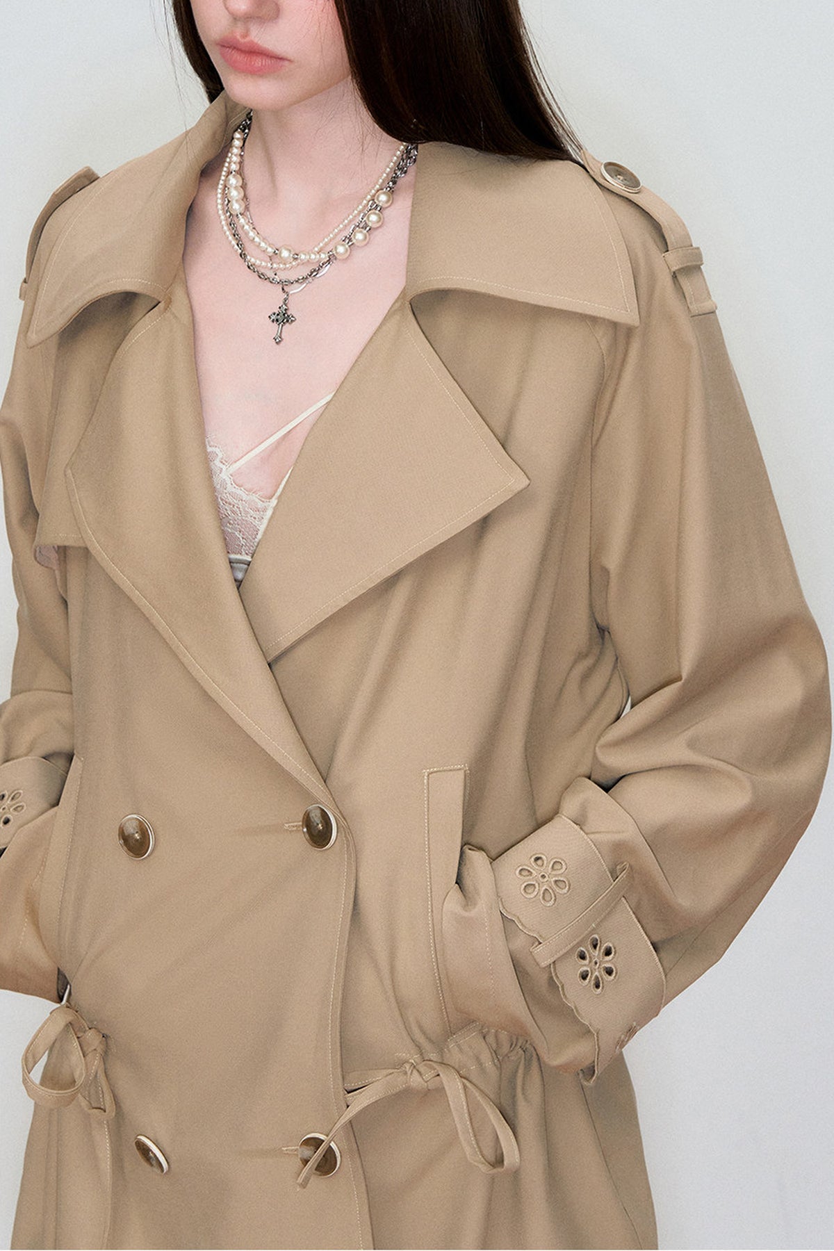 3D Embroidered Drawstring Jacket
