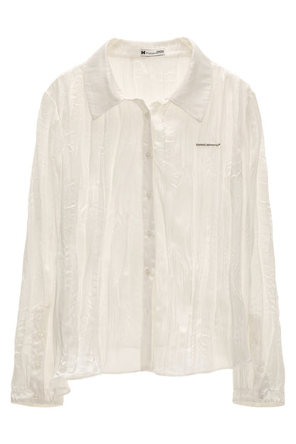 Texture Asymmetrical Lapel Long-Sleeved Shirt