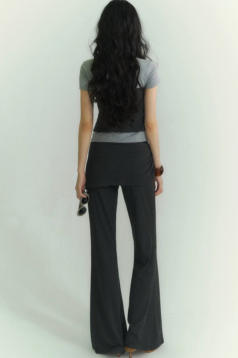 V-Neck Ruched Two-Piece Set-Up