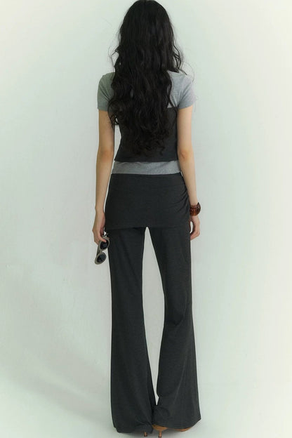 V-Neck Ruched Two-Piece Set-Up