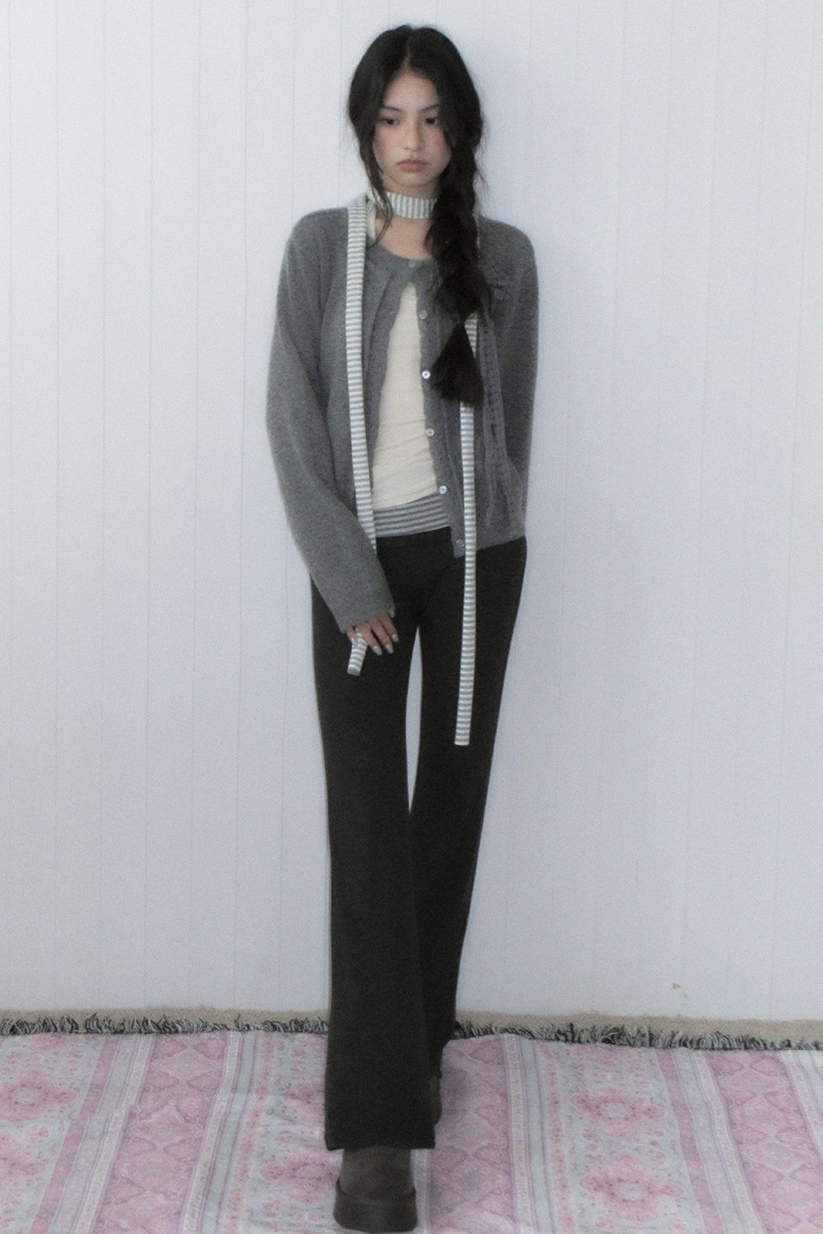 High-Waisted Striped Flared Pants