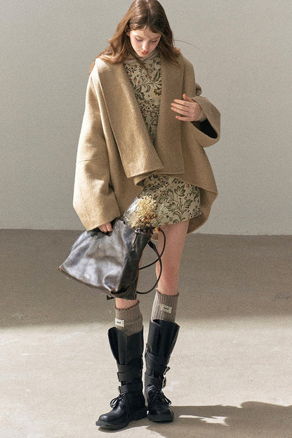 Double-Sided Woolen Shawl Coat