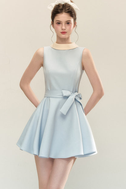 Hepburn Style Tie Waist Dress