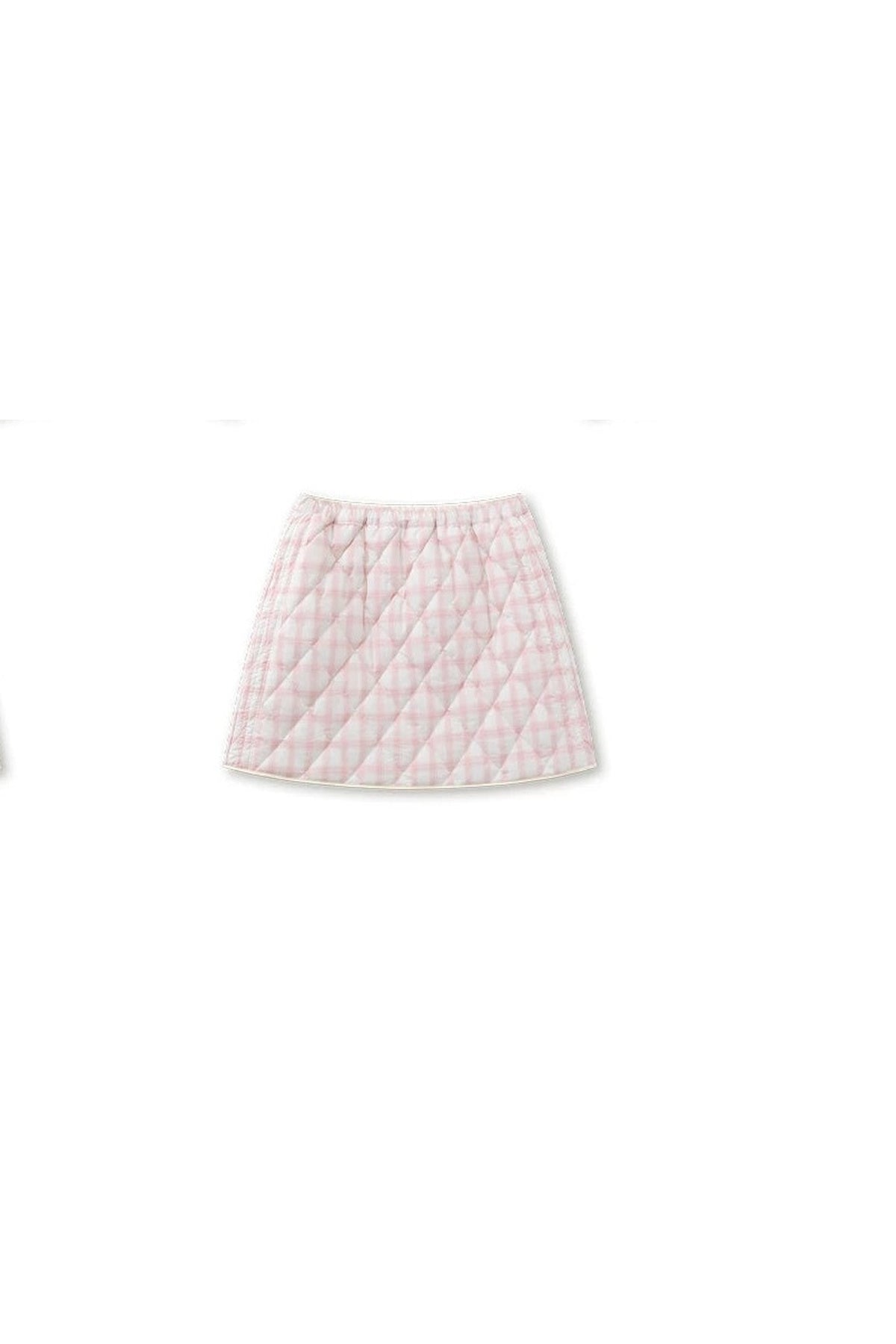 Cream Quilted Doll Collar Top and Skirt Set-Up
