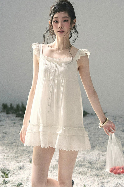 Lace Ruffled Babydoll Dress