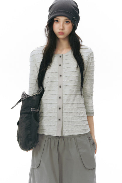 Haut cardigan tricoté à manches longues