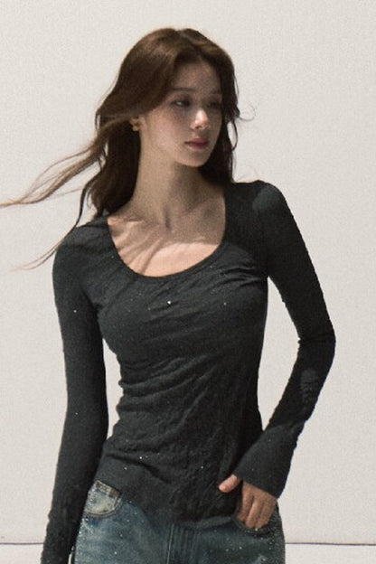 Silver Sprinkle Textured Knit Top