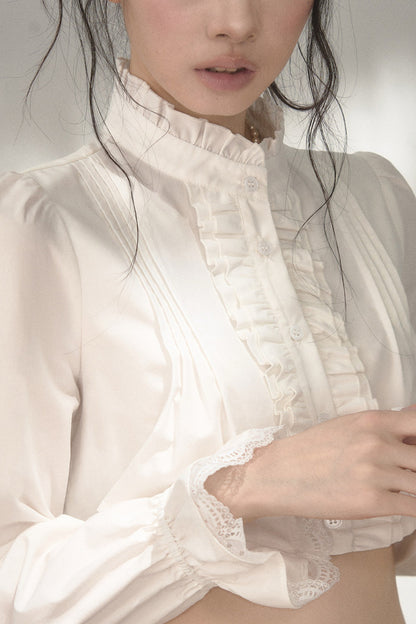 Accordion Pleated Court Blouse