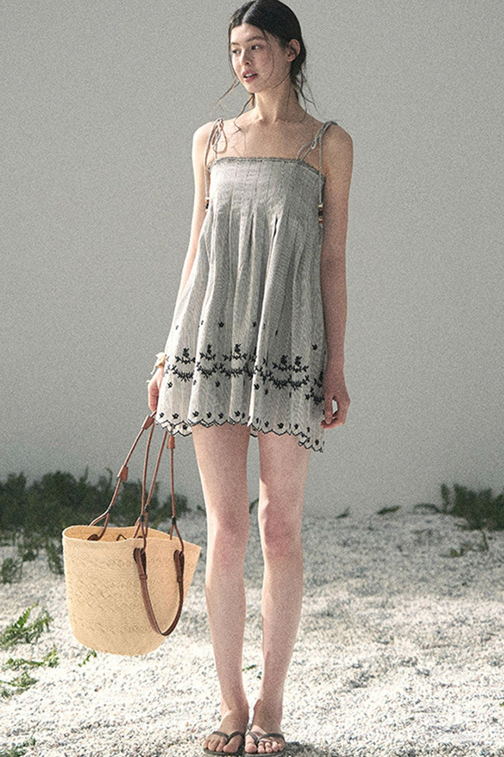 Double-Sided Wave Hem Dress