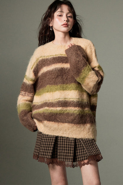 Color-Block Striped Sweater