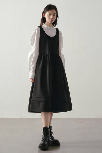Ruffle Collar Puff Sleeve Blouse