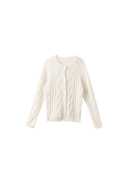 Solid Color Long Sleeve Knitted Cardigan