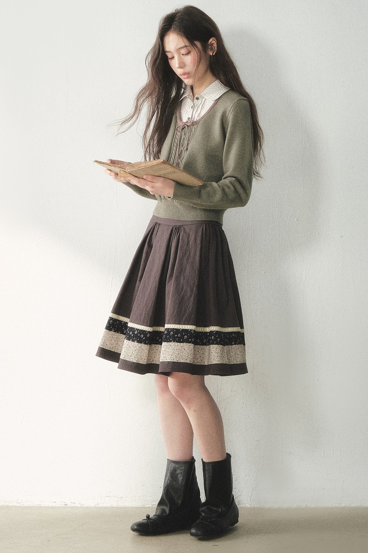 Floral Layered-Look Sweater