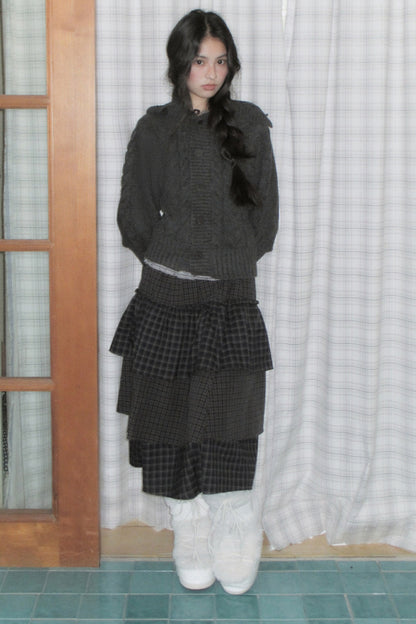 High-Waisted Plaid Cake Skirt