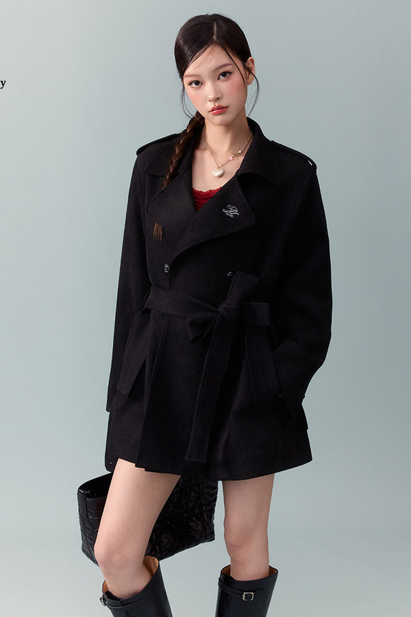 Spring and Autumn Lapel Trench Coat