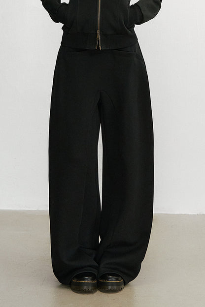 Ensemble veste à capuche zippée et pantalon de survêtement à jambes larges