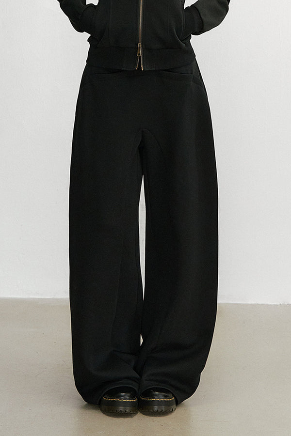 Conjunto de chaqueta con capucha y cremallera y pantalones deportivos de pierna ancha
