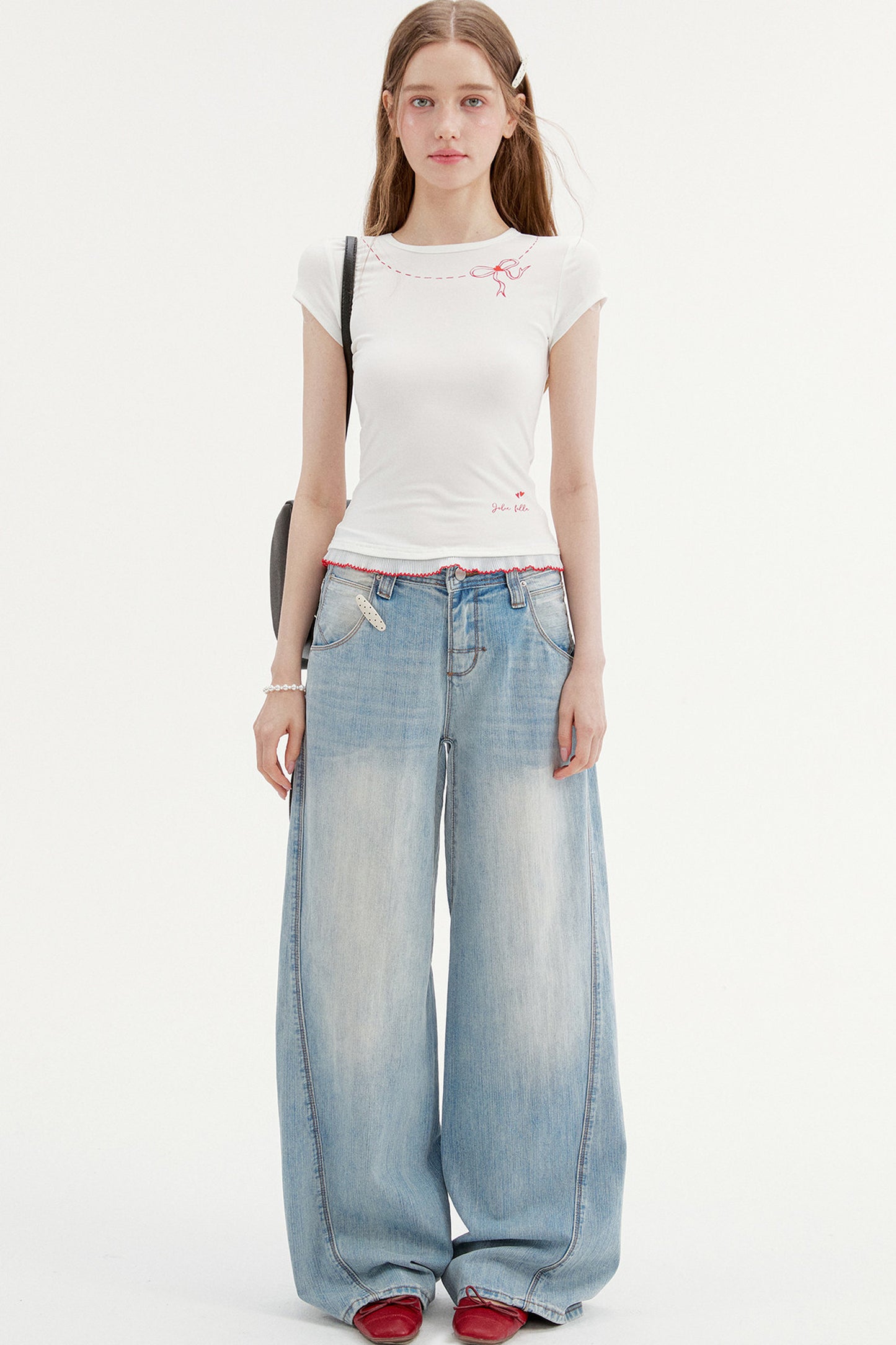 Bow Print Lyocell Blouse