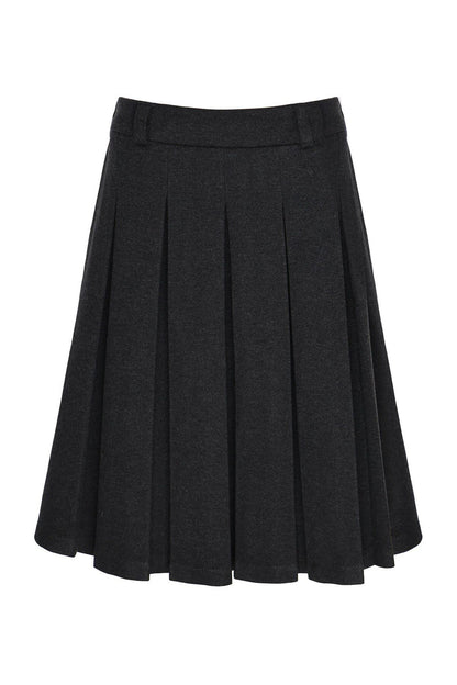 Wool Tie Cardigan and Pleated Skirt Set-Up