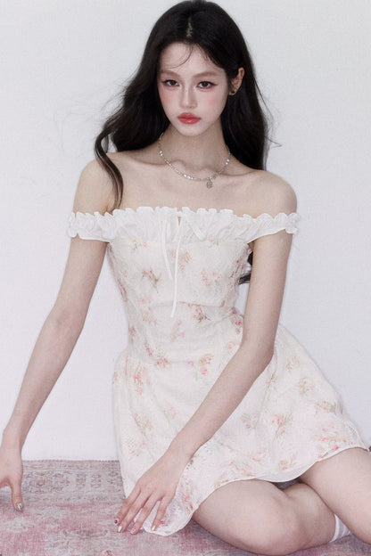 Abito a Spalla Unica con Patchwork Floreale
