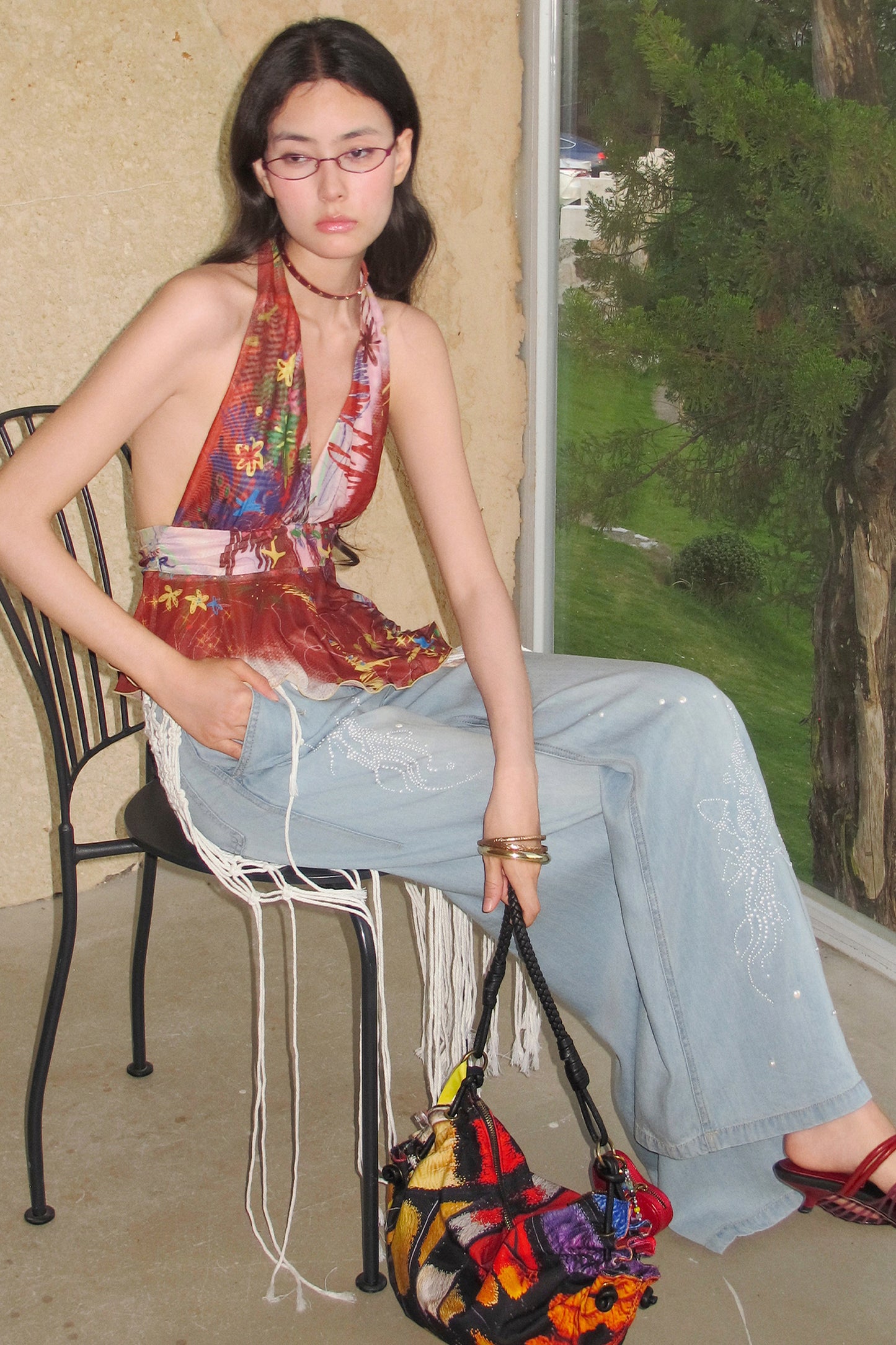 Meteor Pearl Rhinestone Totem Jeans