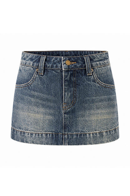 Ensemble 3 pièces avec veste courte en denim, pantalon à ourlet arrondi et haut