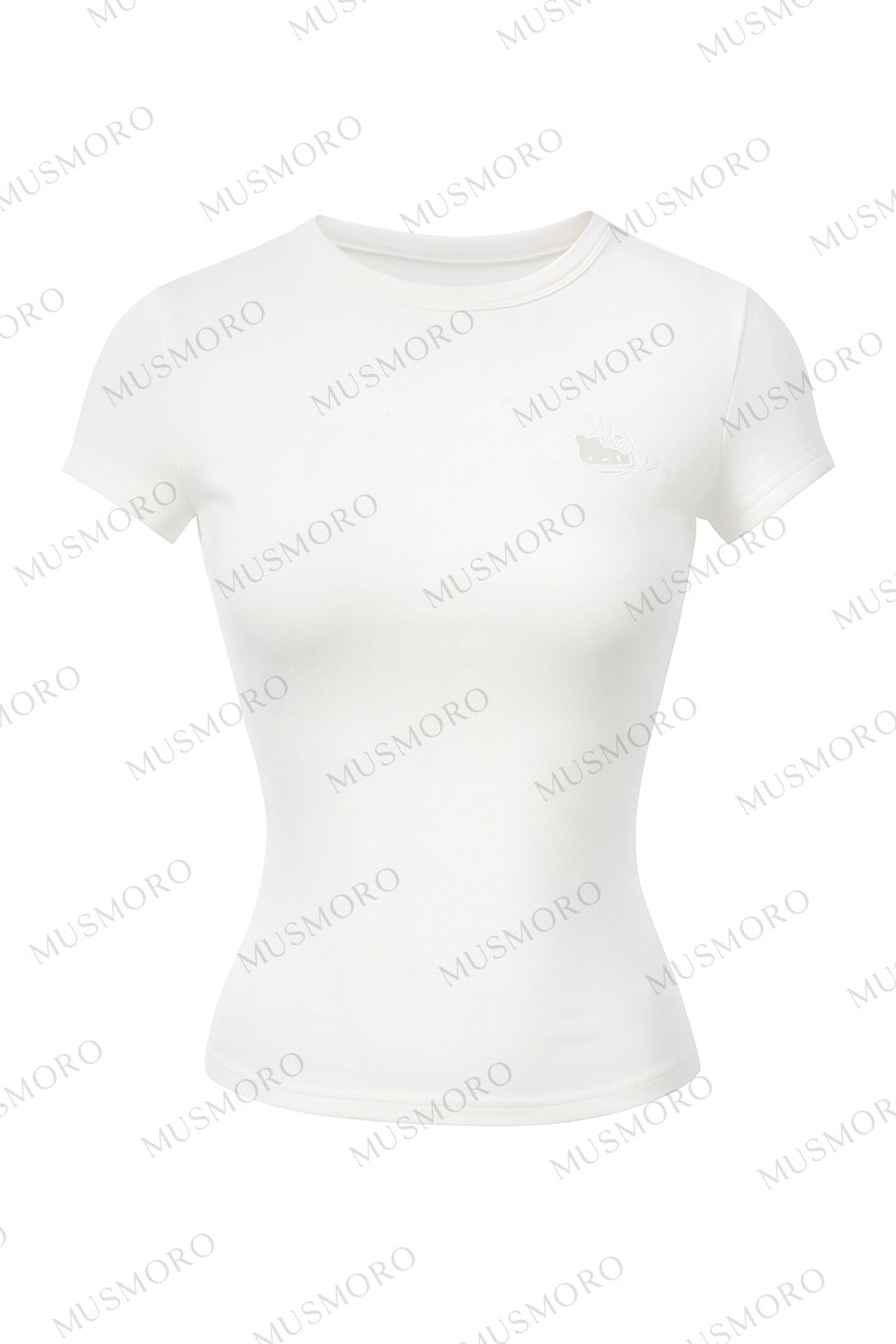 Top in maglia traforata ricamata