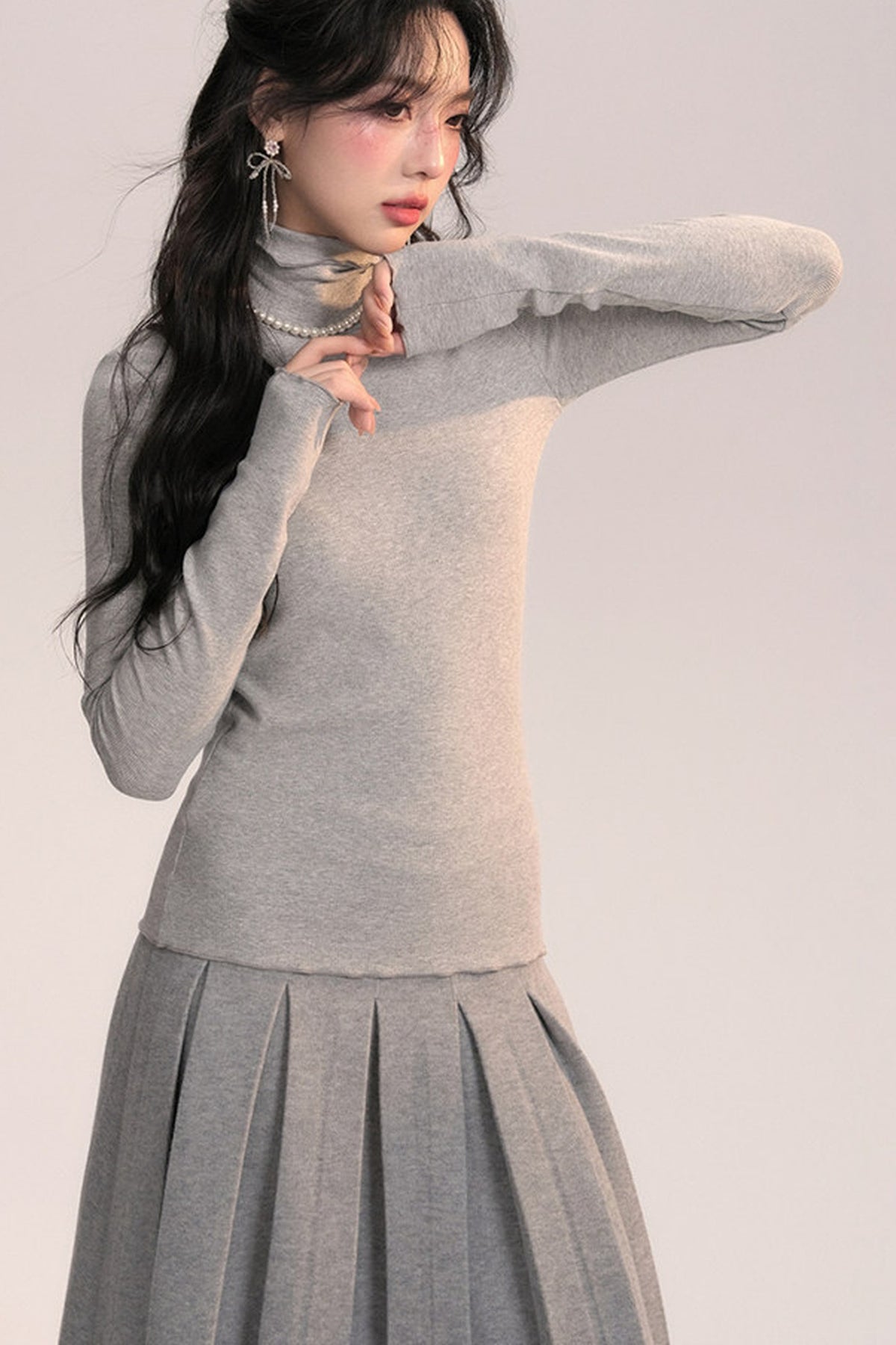 Ruffled Lapel Brushed Base Layer Top