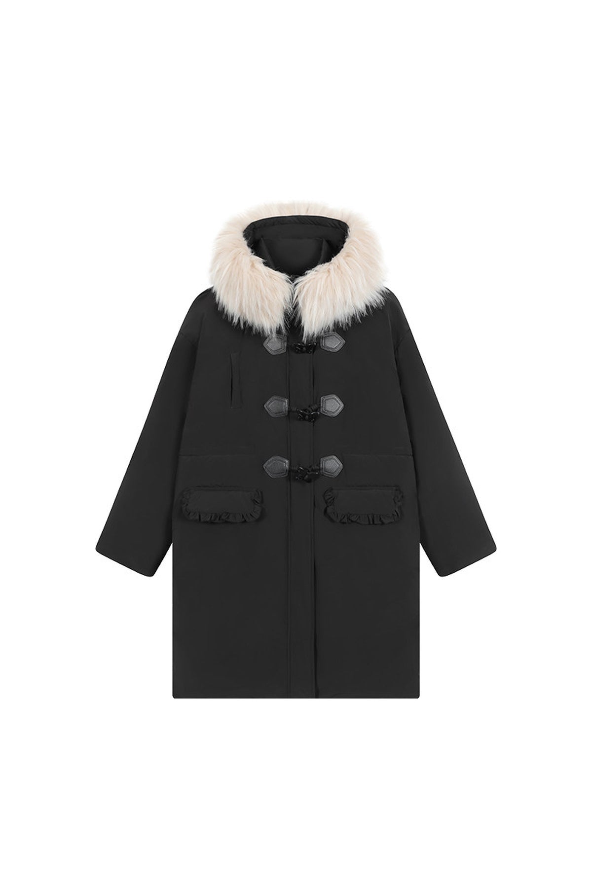 Bow Fur Collar Down Coat