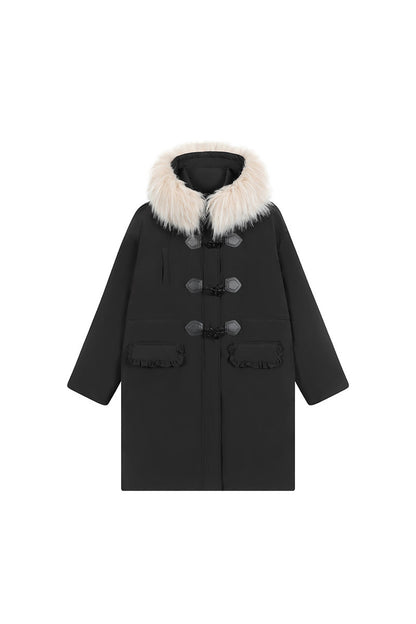 Bow Fur Collar Down Coat