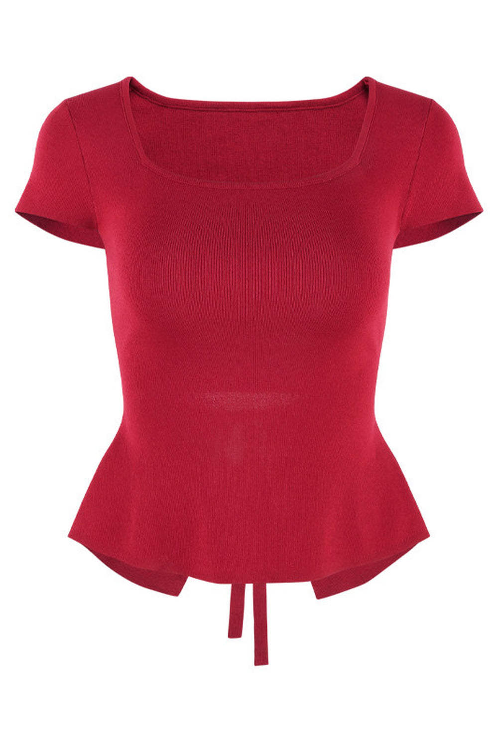Square Neck Knit Top and Polka Dot Skirt Set-Up