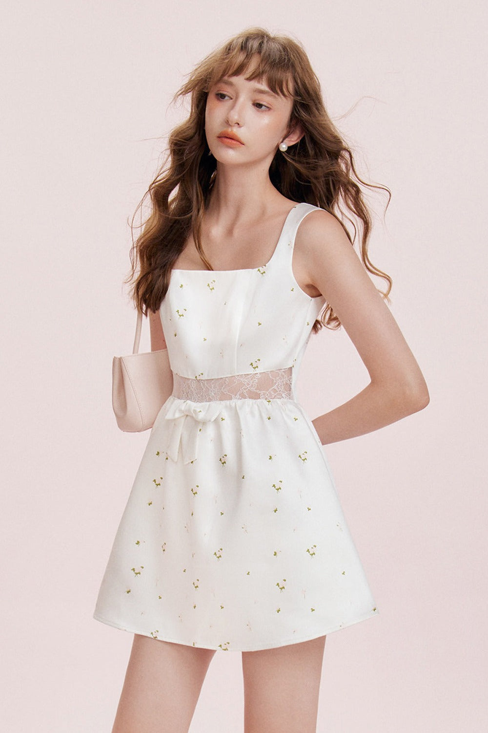 Floral Lace Satin Dress