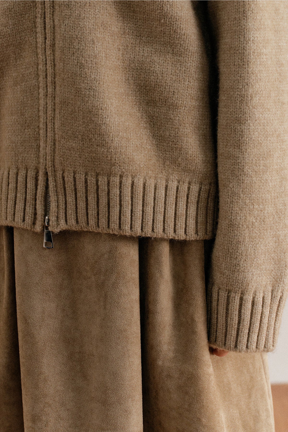 Thick Hooded Zip-Up Knit Cardigan Jacket