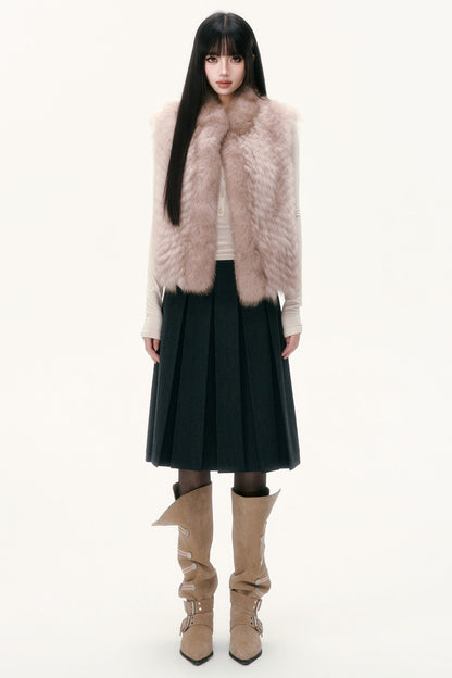 Saga Fox Fur Straight Vest