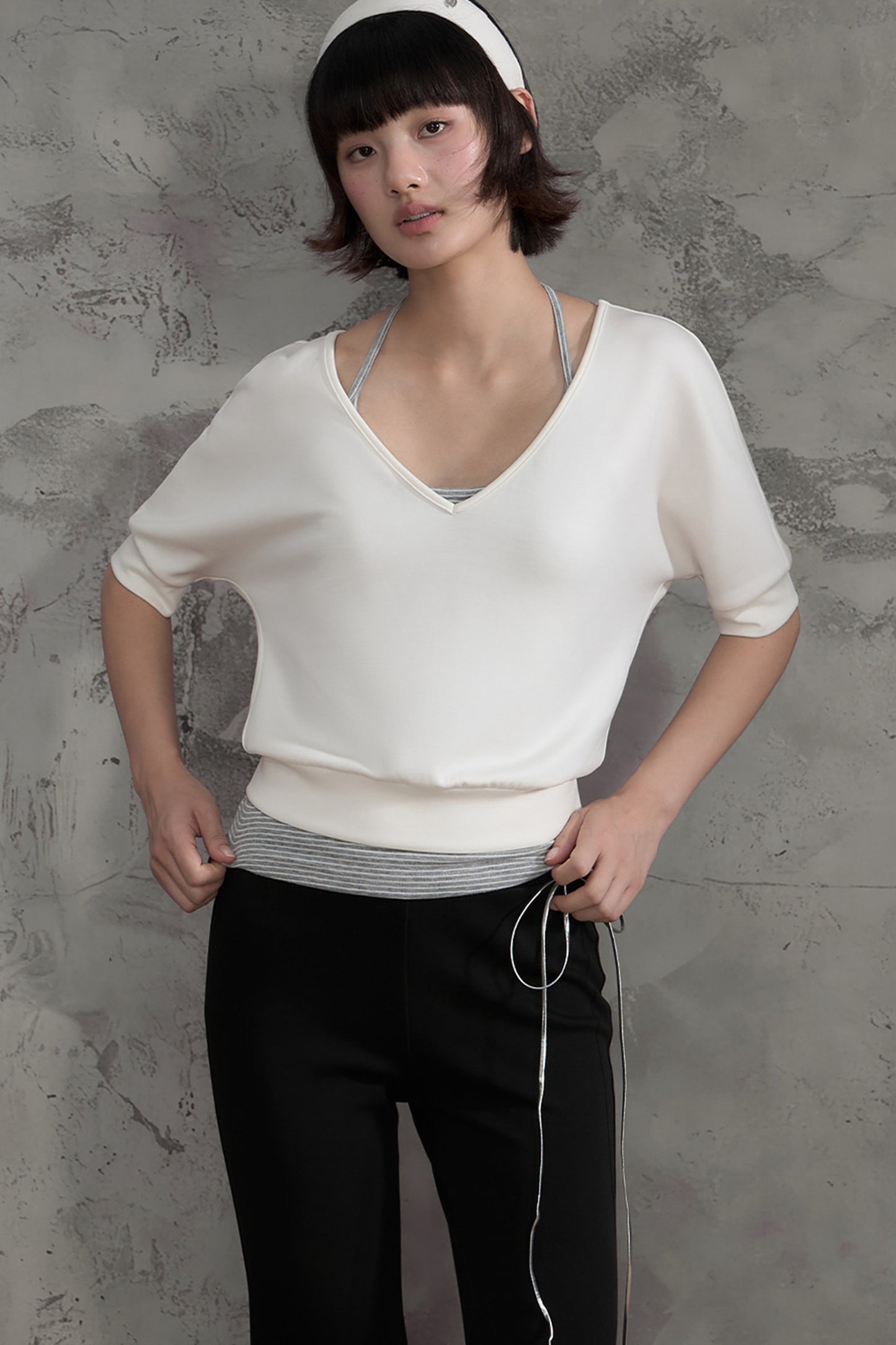 Striped Halterneck Camisole and Pants Set-Up