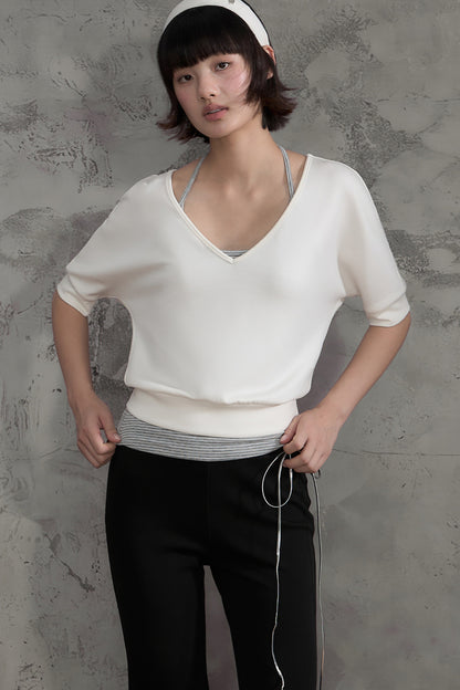 Striped Halterneck Camisole and Pants Set-Up