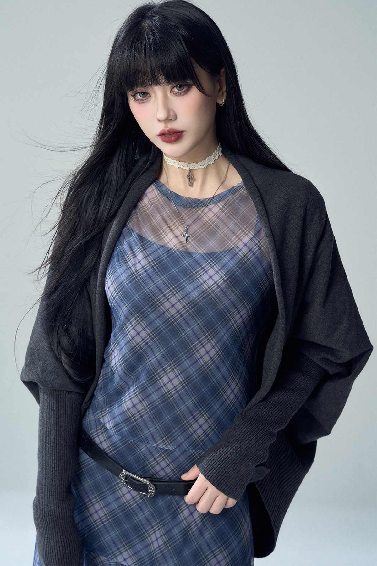 Shawl-Style Batwing Knitted Cardigan