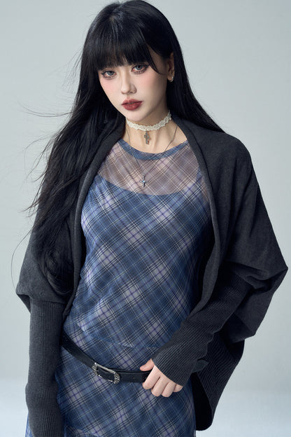 Shawl-Style Batwing Knitted Cardigan