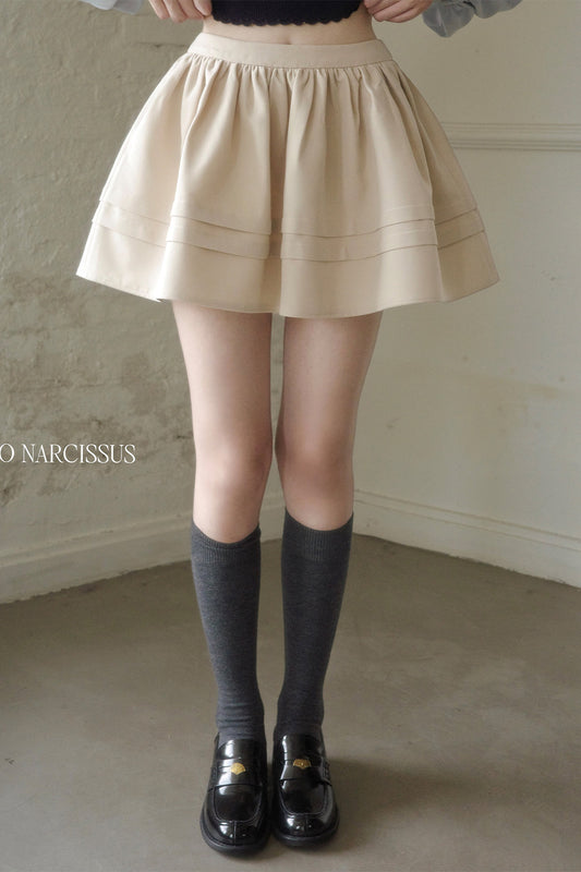 High-Waisted Pleated A-Line Skirt
