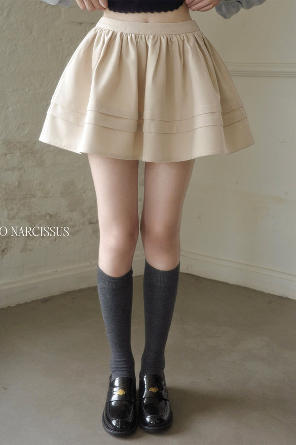 High-Waisted Pleated A-Line Skirt