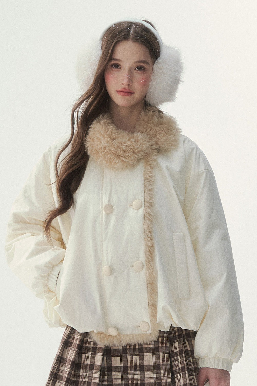 White Birch Double-Breasted Duck Down Jacket
