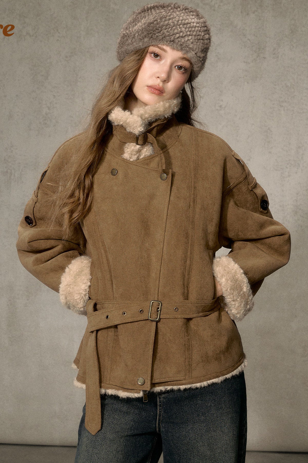 Cloud Shearling Biker Jacket